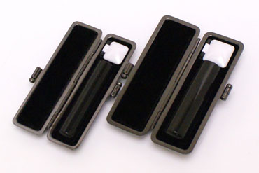実印・銀行印セット 黒水牛 実印18.0mm【ブラックメタル枠】