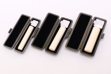 実印・銀行印・認め印セット マンモス（極上）　実印18.0mm【ブラックメタル枠】