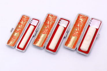 実印・銀行印・認め印セット 本象牙(日輪) 実印18.0mm【銀枠】